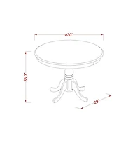 East West Furniture 3-Pc Dining Table Set with 2 Upholstered Dining Chairs and 1 Kitchen Table (Oak Finish)