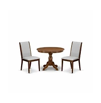 East West Furniture 3 Piece Table and Chairs Dining Set