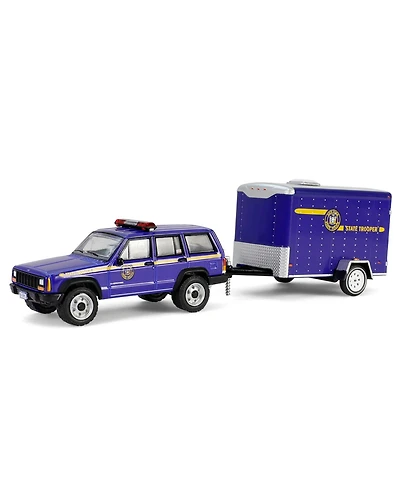 1/64 2001 Jeep Cherokee Trailer New York State Police Hot Pursuit Tow