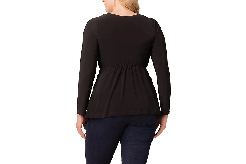Kiyonna Women's Plus Abigail Long Sleeve Twist Top
