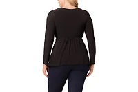 Kiyonna Women's Plus Abigail Long Sleeve Twist Top