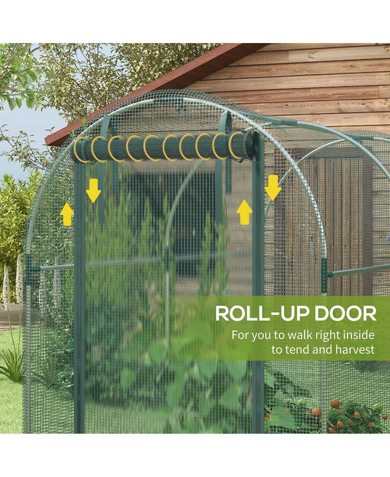 Outsunny 4' x 8' Plant Protection Tent Crop Cage with Door,