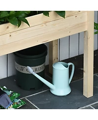 Outsunny Elevated Natural Garden Plant Sd Outdoor Flower Bed Box Wooden