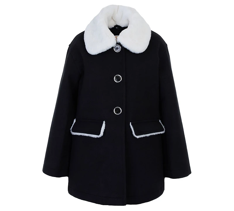 Michael Kors Big Girls Faux Wool Collar Jacket
