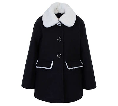 Michael Kors Big Girls Faux Wool Collar Jacket