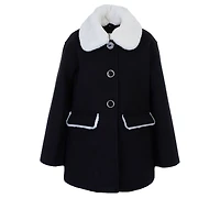 Michael Kors Big Girls Faux Wool Collar Jacket