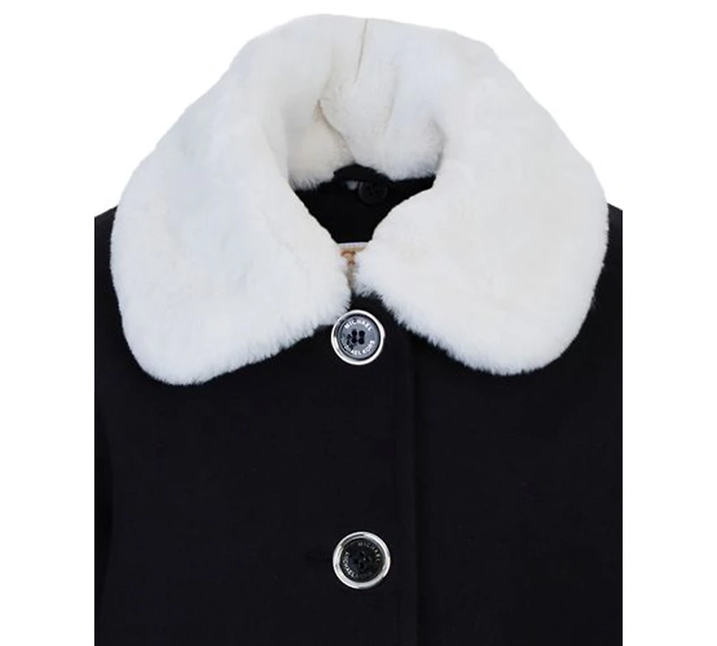 Michael Kors Toddler and Little Girls Faux Wool Hooded Collar Jacket