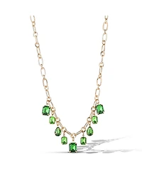 Jessica Simpson Green Gem Drop Charm Necklace in Gold-Tone Chain