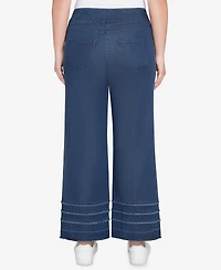 Ruby Rd. Petite Stretch Fringe Pull On Ankle Jeans