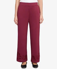 Ruby Rd. Petite Wide Leg Floral Cutout Pants