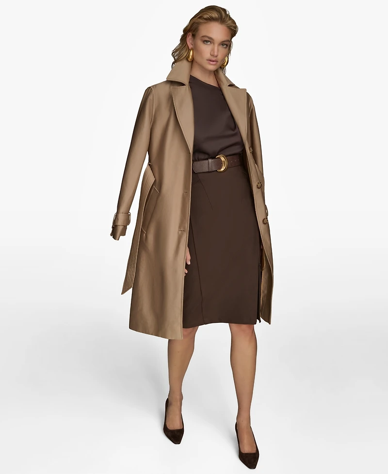 Donna Karan New York Women's Single-Breasted Belted Trench Coat