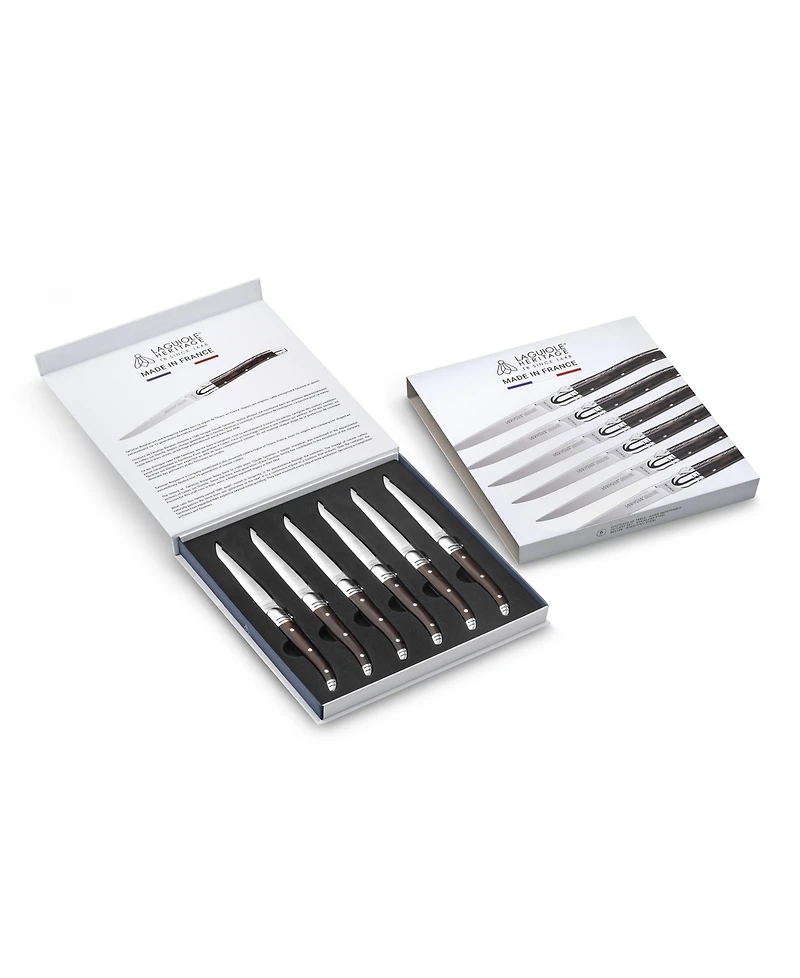 Laguiole Heritage Stainless Steel 6-Pc. Premium Steak Knife Set