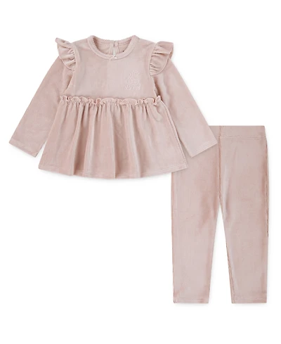Huggies Baby Girl Long Sleeve Top and Pant, 2-Piece Set