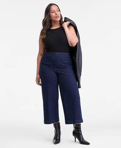 I.n.c. International Concepts Plus Cropped Wide-Leg Pants, Macy's Exclusive