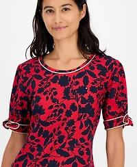 Tommy Hilfiger Women's Floral-Print Tie-Cuff T-Shirt
