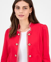 Tommy Hilfiger Women's Metallic-Trim Band-Collar Jacket