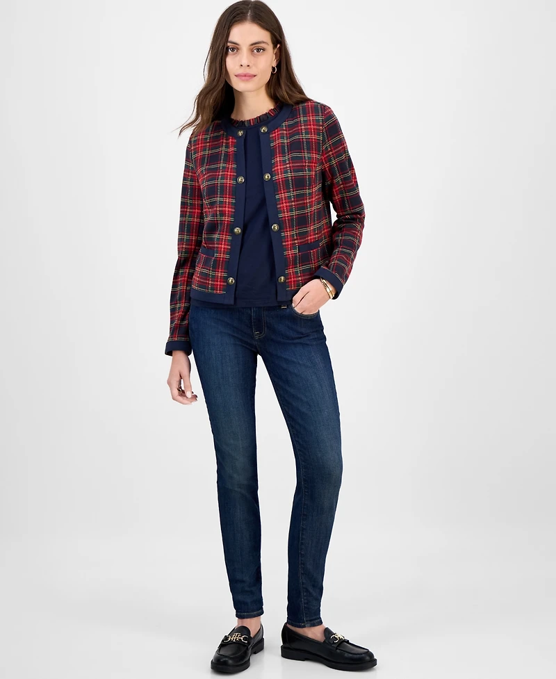 Tommy Hilfiger Women's Plaid Open-Front Jacket