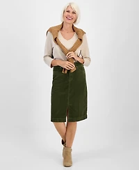 Style & Co Petite Corduroy Midi Skirt, Macy's Exclusive