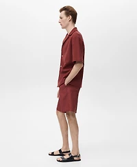 Mango Men's Openwork Detail Cotton Shirt