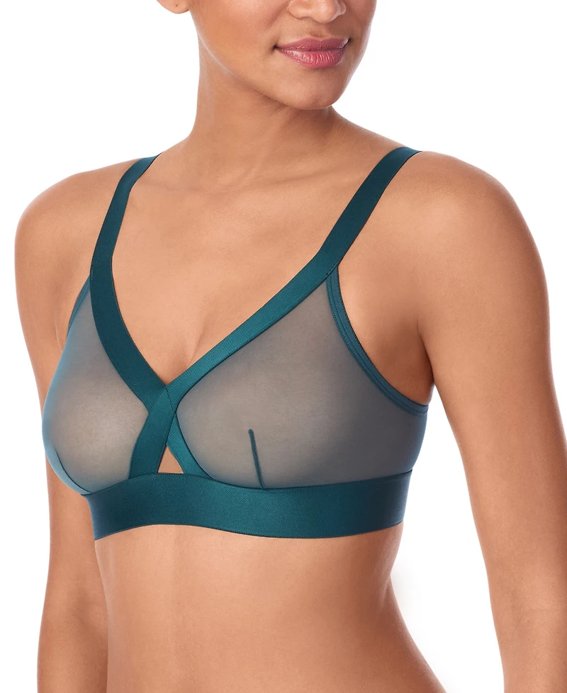 Dkny Women's Sheers Unlined Mesh Bralette Bra DK4084