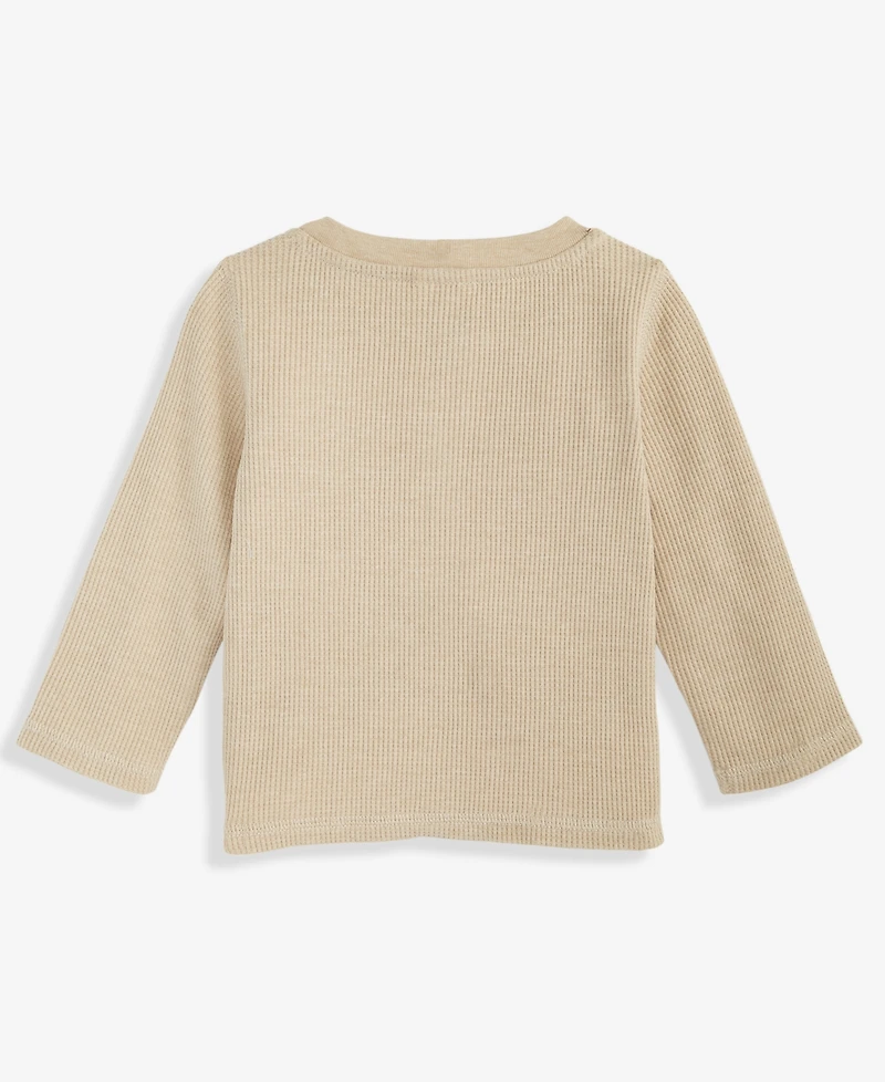 First Impressions Baby Boys Long-Sleeve Polar Bear Waffle Henley T-Shirt, Macy's Exclusive