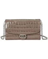 Lauren Ralph Adair Croc-Embossed Leather Small Crossbody