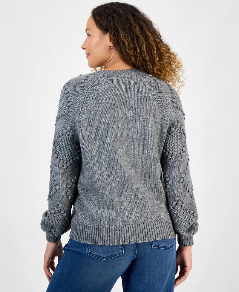 Style & Co Petite Pom Pom Pattern Cardigan, Macy's Exclusive