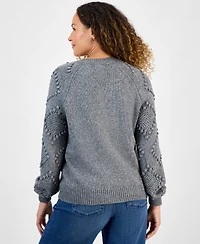 Style & Co Petite Pom Pom Pattern Cardigan, Macy's Exclusive