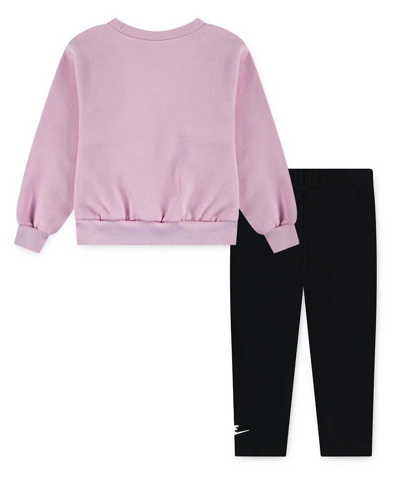 Nike Toddler Girls 2-Piece Solid Crewneck Top and Leggings Set