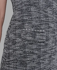 Karl Lagerfeld Paris Women's Metallic Knit Tweed Sheath Dress