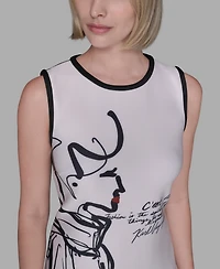 Karl Lagerfeld Paris Women's Sleeveless Scuba Shift Dress