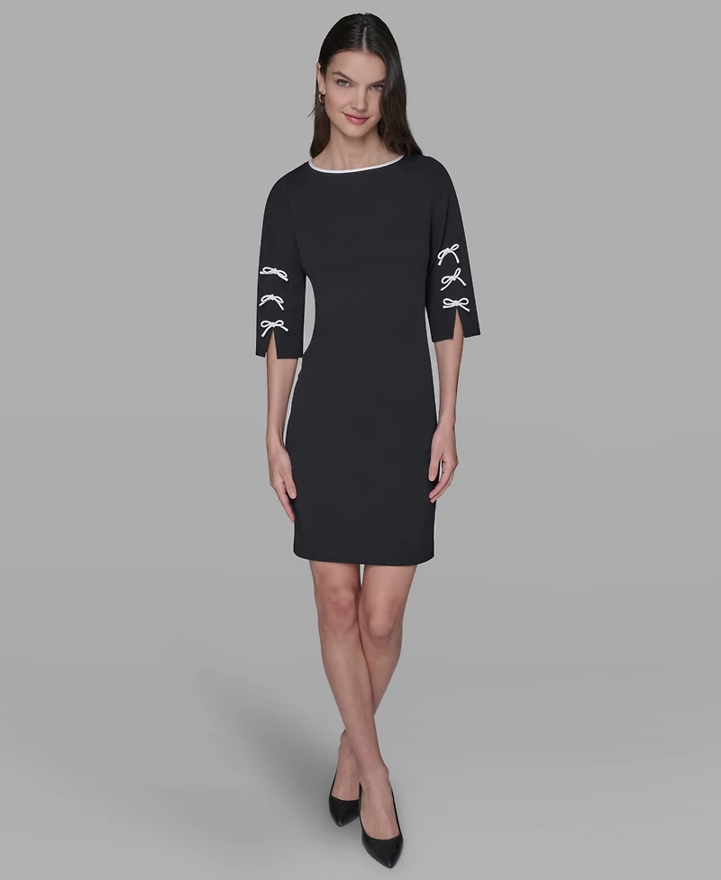 Karl Lagerfeld Paris Women's Boat Neck Sheath Dress