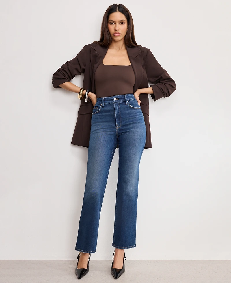 Good American Women's Soft Tech Curve Straight Jeans