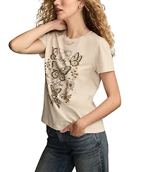 Lucky Brand Women's Love Butterfly Classic Crewneck T-Shirt