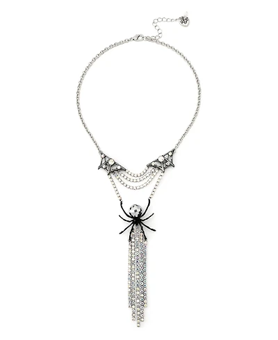 Betsey Johnson Faux Stone Disco Spider Fringe Y-Necklace