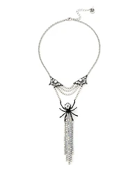 Betsey Johnson Faux Stone Disco Spider Fringe Y-Necklace