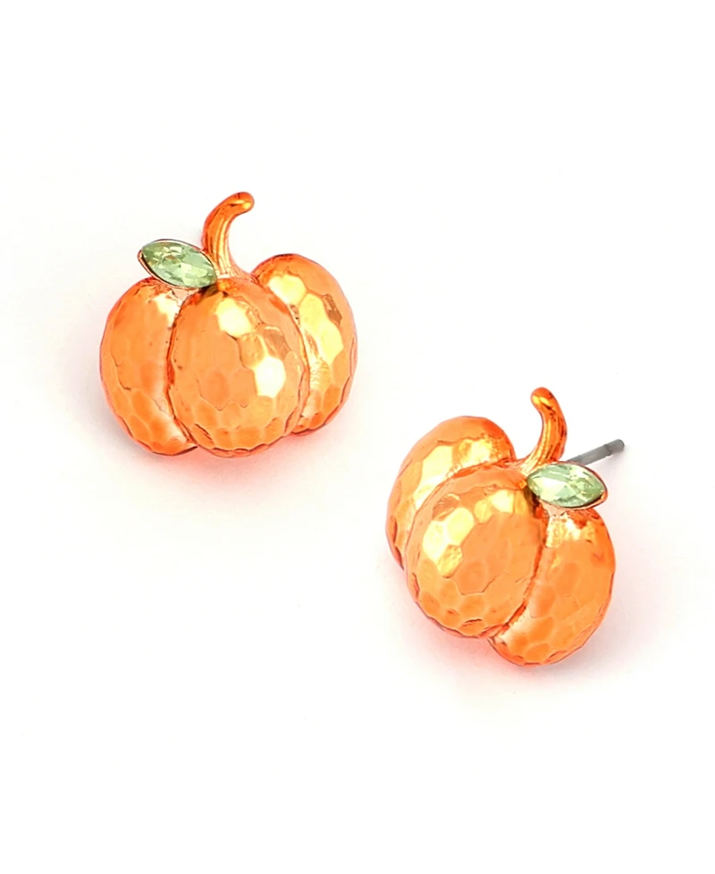 Betsey Johnson Faux Stone Pumpkin Stud Earrings