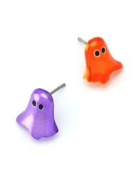 Betsey Johnson Purple Halloween Ghost Mismatch Stud Earrings