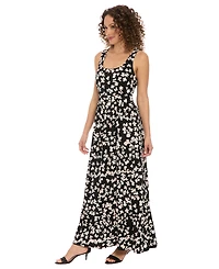 London Times Petite Sleeveless Scoop-Neck A-Line Maxi Dress
