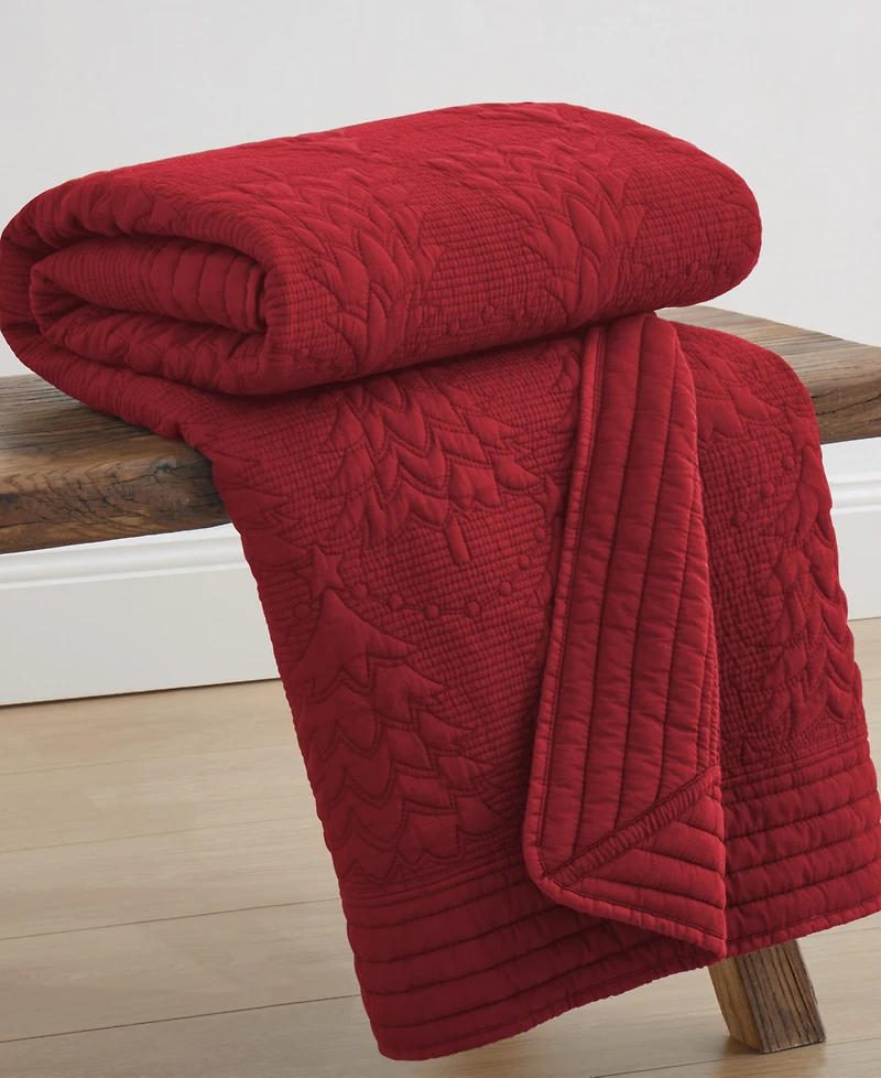 Levtex O Christmas Tree Reversible Quilted Throw, 50" x 60"