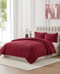 Seventh Studio Cable-Knit Pinsonic Microfiber -Pc. Quilt Set