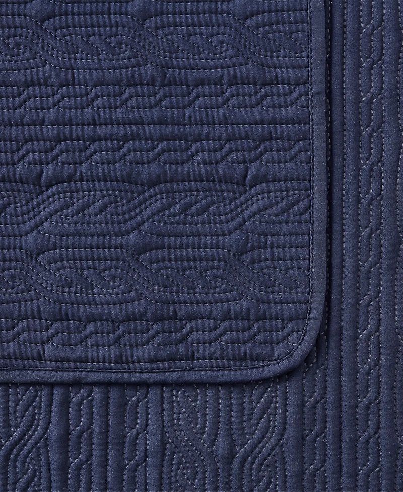 Seventh Studio Cable-Knit Pinsonic Microfiber 2-Pc. Quilt Set, Twin