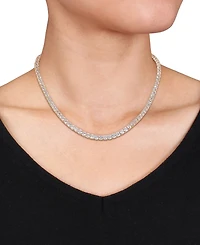 Lab Grown White Sapphire Tennis Necklace (33 ct. t.w.) Sterling Silver, 18" (Also Available 18k Gold Plated over Silver)