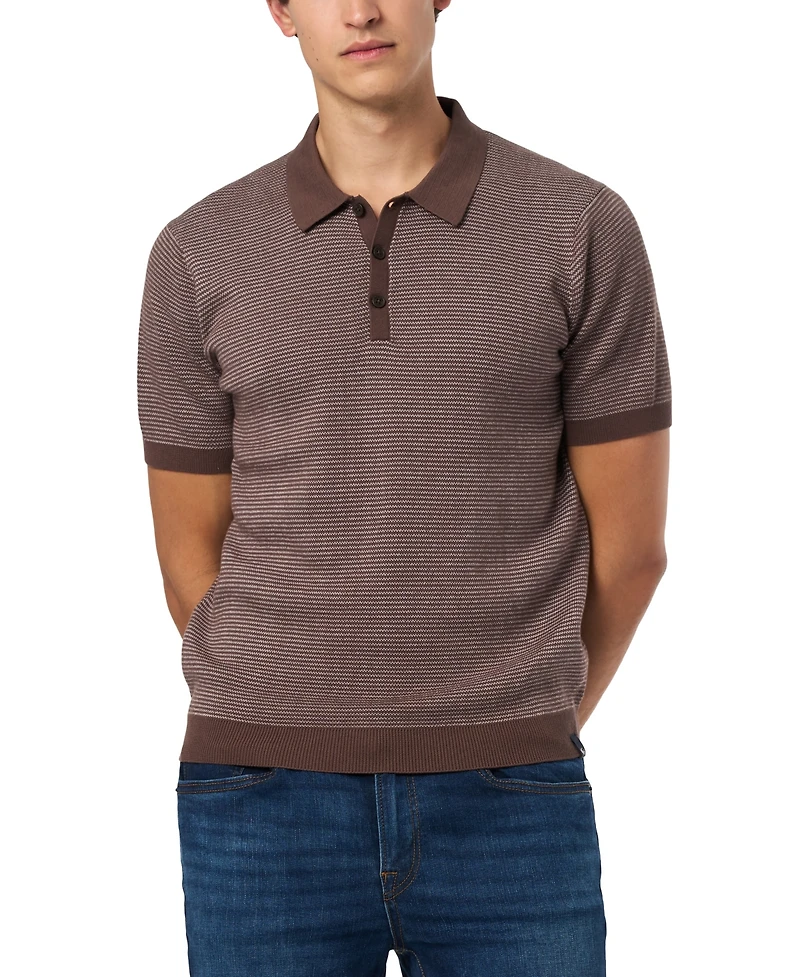 Buffalo David Bitton Men's Walbert Ribbed Polo Shirt