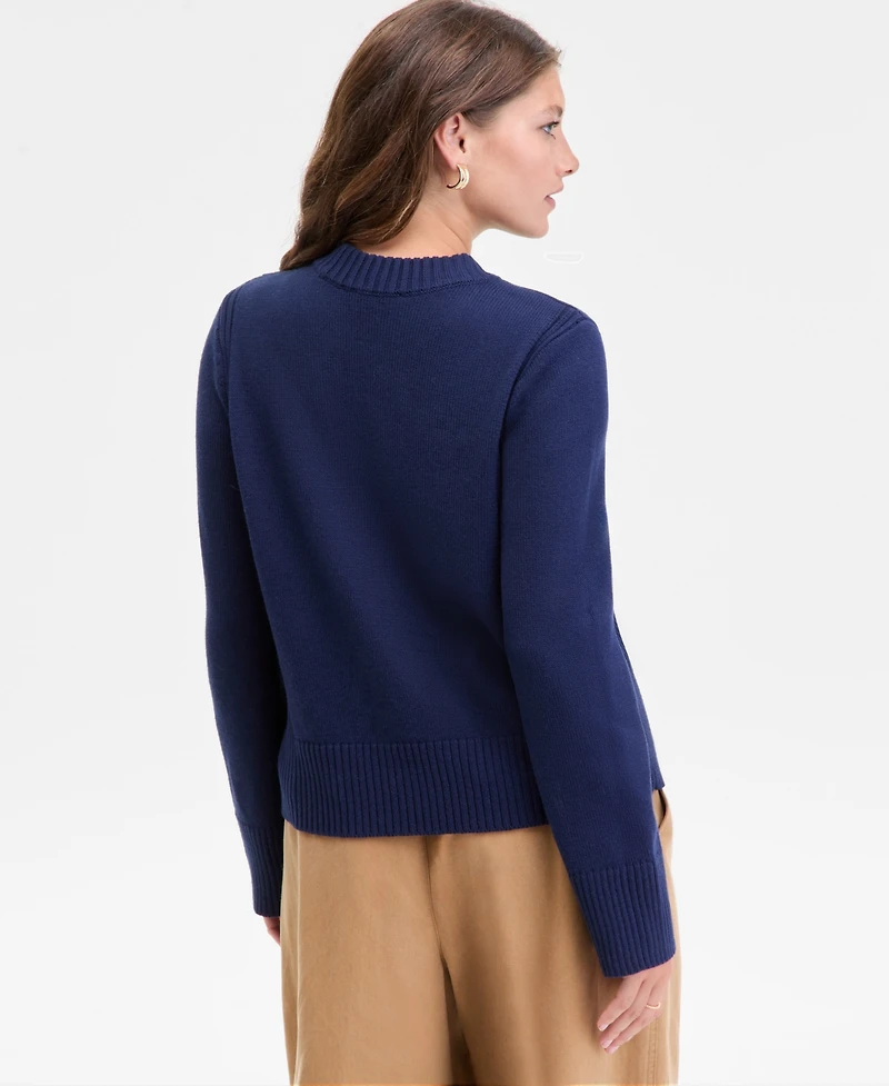 On 34th Women's Long Sleeve Crewneck Sweater, Macy's Exclusive