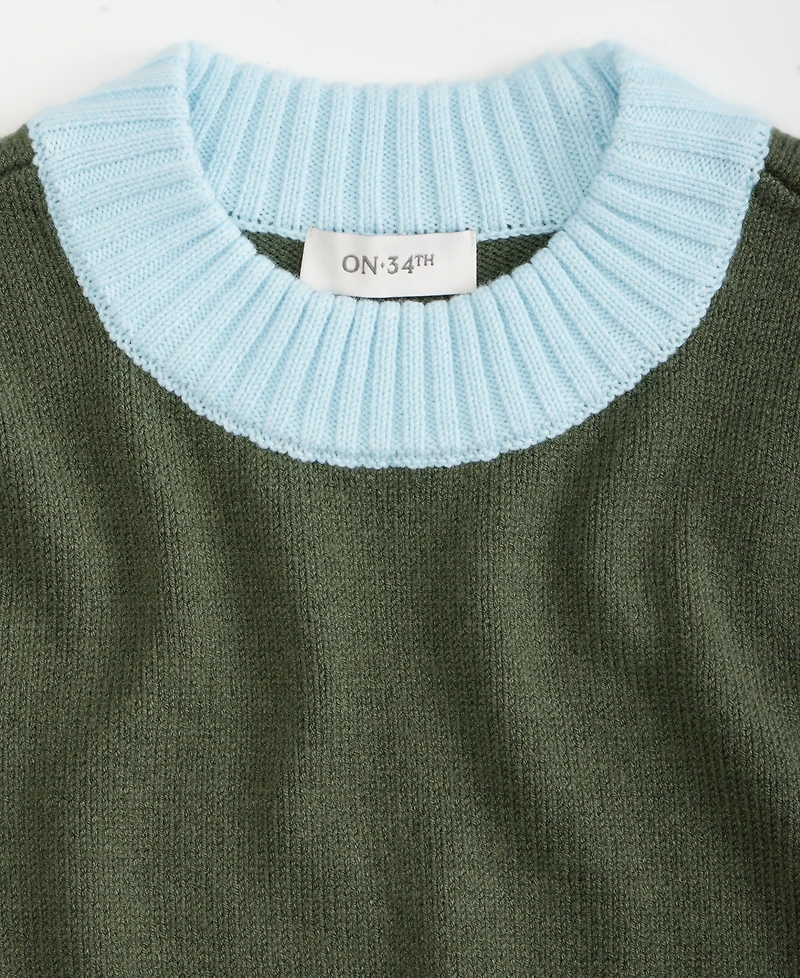 On 34th Women's Long Sleeve Crewneck Sweater, Macy's Exclusive