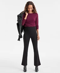 I.n.c. International Concepts Petite Ponte-Knit Flare Pants, Created for Macy's