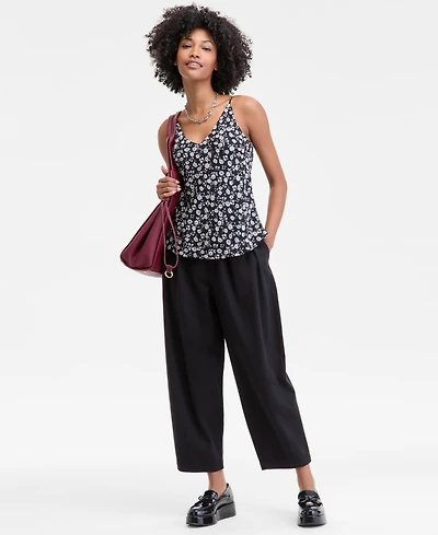 On 34th Women's Floral-Print Double V-Neck Tank, Macy's Exclusive
