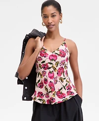 On 34th Women's Floral-Print Double V-Neck Tank, Macy's Exclusive