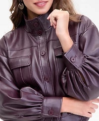 On 34th Women's Faux-Leather Bomber Jacket, Macy's Exclusive